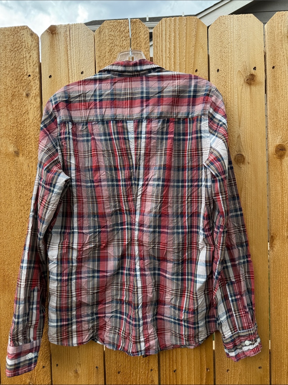 Frank & Eileen Barry Crinkle Cotton Shirt L - Picture 4 of 9